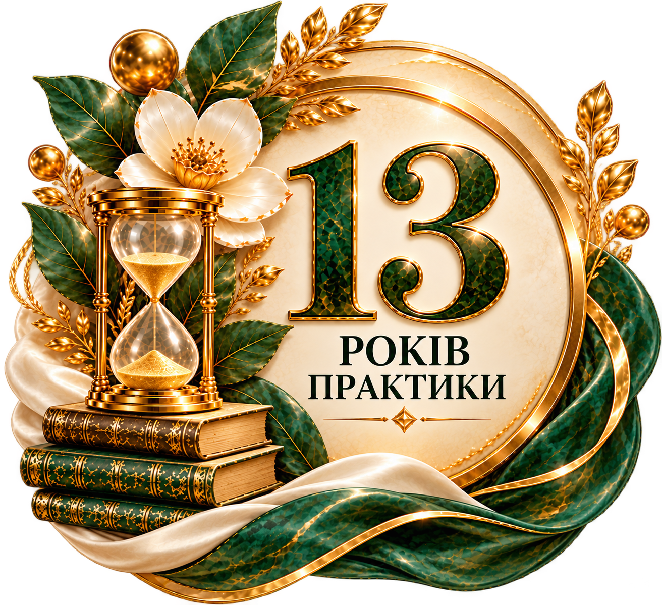 Роскошная эмблема 13 лет практики
